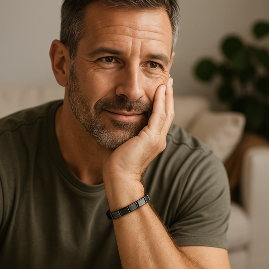 Bracelet Homme en Hématite  – Force & Sérénité