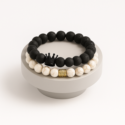 Bracelet Duo Roi & Reine – Connexion Équilibrée