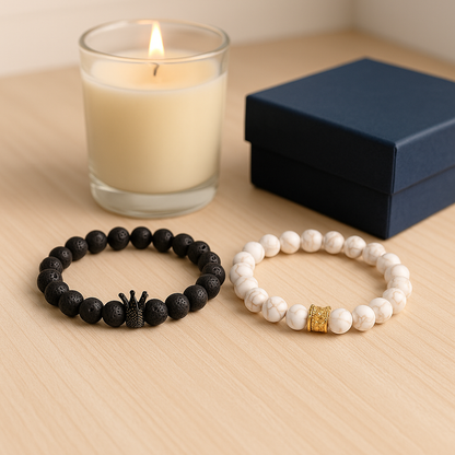 Bracelet Duo Roi & Reine – Connexion Équilibrée