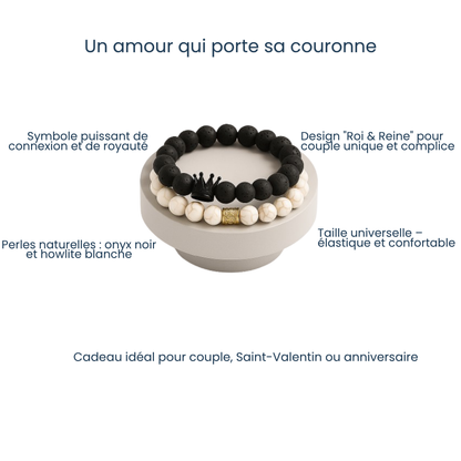 Bracelet Duo Roi & Reine – Connexion Équilibrée