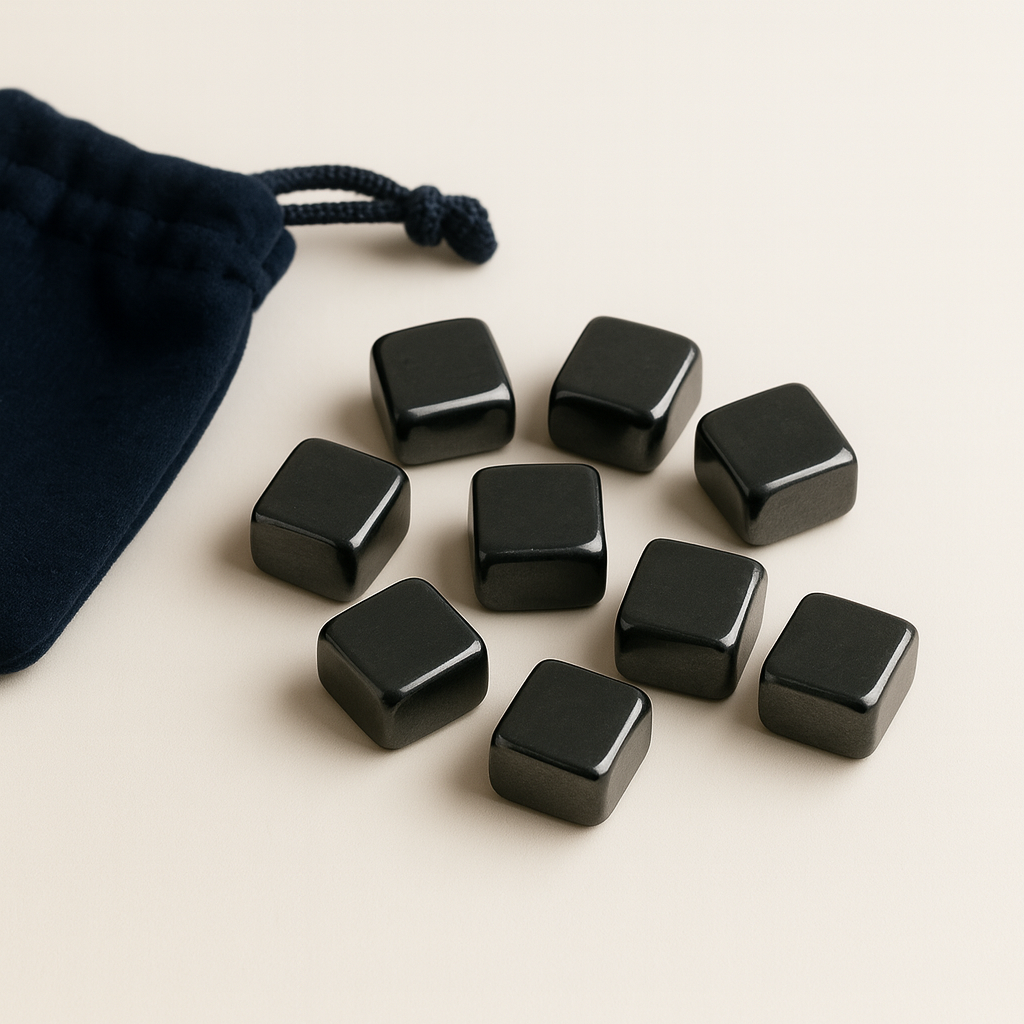 Éléments d’hématite naturelle utilisés pour composer le bracelet masculin Serenya