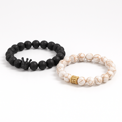 Bracelet Duo Roi & Reine – Connexion Équilibrée